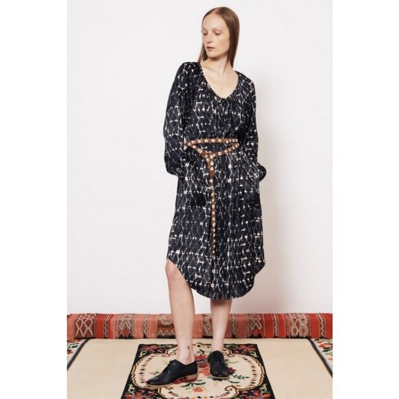 💕RAQUEL ALLEGRA💕 Masai Dress ~ Silk Diamond Print 0 NWT - Picture 1 of 9